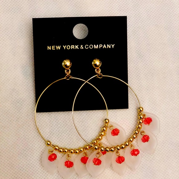 GOLD AND PINK EARRINGS - Picture 3 of 3